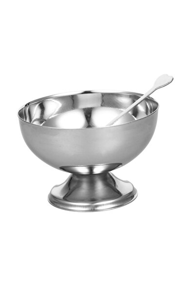sui home 2-Piece 11 cm Large Size Steel Round Ice Cream Presentation Bowl
