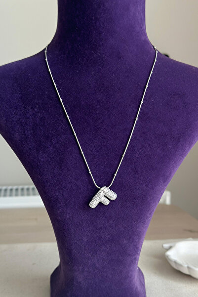 Modacaprea قلادة حرف حجرية من الفولاذ - 45 سم |   قلادة نسائية من الفولاذ الم...