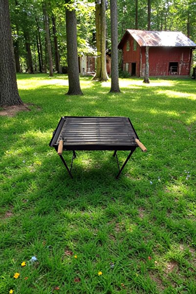 MetaCraft 40x70 Cm Köfteci Izgarası Oluklu Ahşap Saplı - Izgaralı Demir Manga...