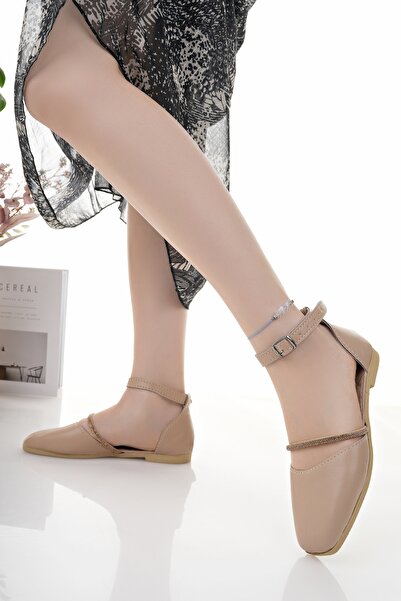 Modafırsat Women's Babet Beige Stylish Home Business Office Daily Sandals Shoes