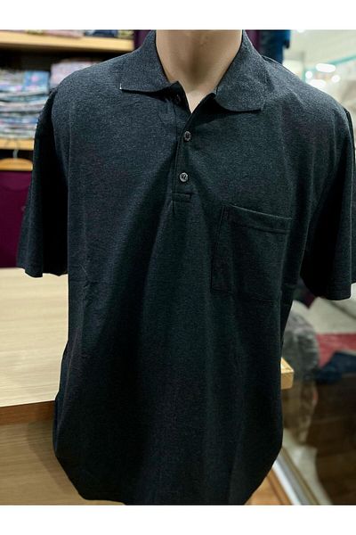TCR Men's Polo Neck Button Pocket T-Shirt