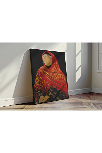 Kanvaspera Yöresel Al Yazmalı Kız - Kanvas Tablo