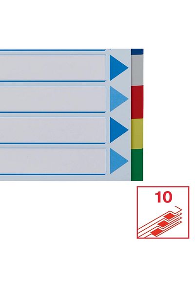 Esselte A4 Separator, 10 Colors, 115 Micron Pp, for Regular Archiving