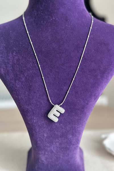 Modacaprea قلادة حرف حجرية من الفولاذ - 45 سم |   قلادة نسائية من الفولاذ الم...