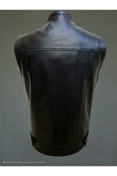 ArdaStilDeri Genuine Leather Biker Mt Leather Vest
