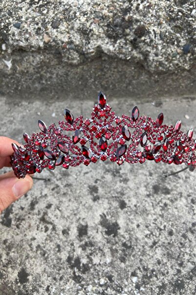 Hobigram Clara Burgundy Bridal Henna Crown Special Occasion Accessory Women's Crown Hair Accessory – Bridal Accessory, Stylish Design