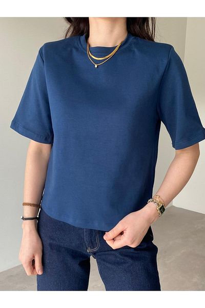 Bade Butik Navy Blue Padded Perla T-Shirt