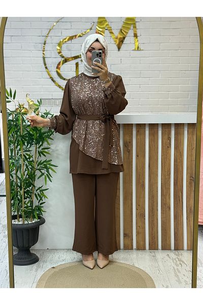 Meryemce Butik Pul Sequence Detail Double Set