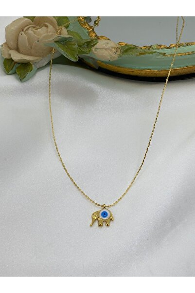 Asia by Leuvoié Asia By Leuvoie Altın Kaplama Nazar Boncuklu Fil Figürlü Kolye