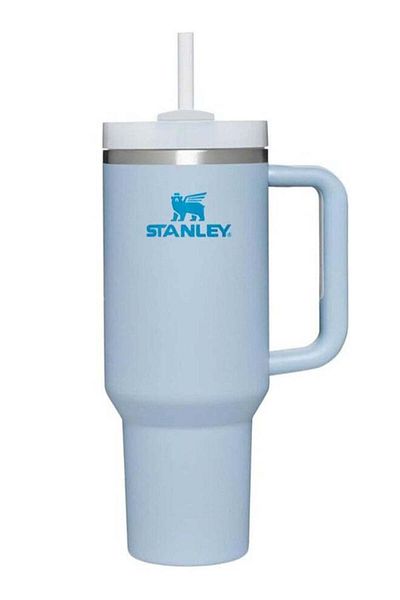 Stanley Vacuum Insulated Coffee Mug, Insulated Mug with Handle and Straw Lid, Blue 40 Oz