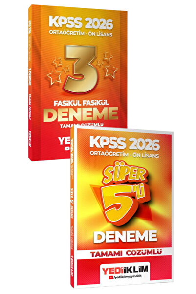 Yediiklim Yayınları 2026 Kpss Ortaöğretim-Önlisans GY-GK Çözümlü 3 Yıldız Fas...