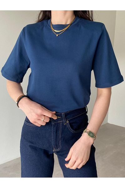 Bade Butik Navy Blue Padded Perla T-Shirt