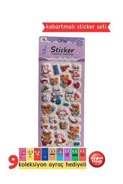 Pembe Pasaj Rabbit Themed Sticker – Embossed 3D Sticker Label – Notebook Laptop Agenda Bullet Journal Sticker