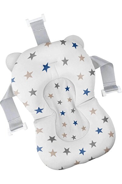 Moon وسادة حوض استحمام مانعة للانزلاق للأطفال، بنقشة نجوم، مصنوعة من البلاستيك