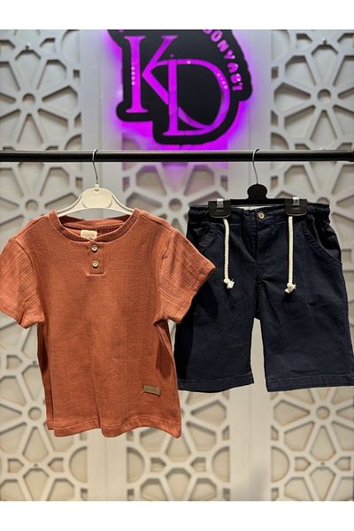 KUMRUNUN DÜNYASI Short Sleeve T-Shirt and Shorts'2-Piece Bottom Top Boys' Set