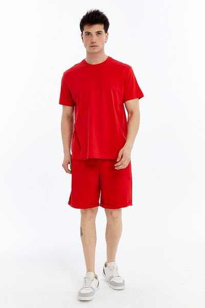 OXVİN 2-Piece Men's T-Shirt - Shorts Set Regular Modal Blend (Shorts - T-Shirt)