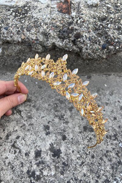 Hobigram Clara Gold Bridal Henna Crown Special Occasion Accessory Women's Crown Hair Accessory – Bridal Accessory, Stylish Design