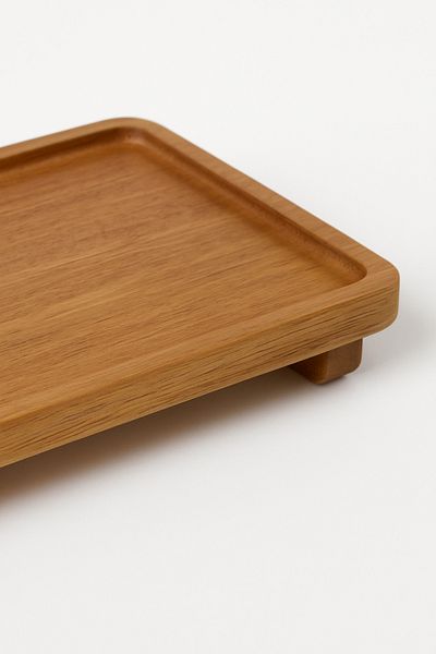 Mirilliahome Acacia Wood Presentation Plate |   4-Legged Oil Pot Base and Serving Stand