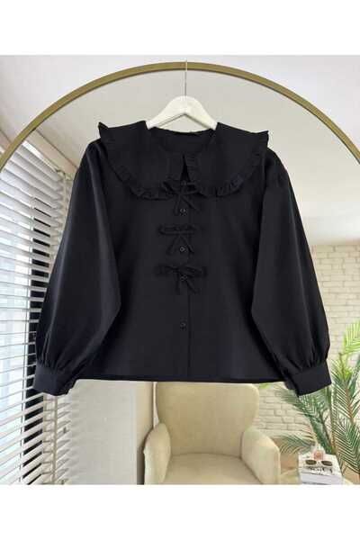 MODA Baby Collar Bow Detailed Skirt Top Crop Shirt