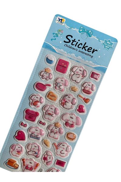 Pembe Pasaj Cute Sticker Set – Embossed 3D Sticker Label – Notebook Laptop Agenda Bullet Journal Sticker