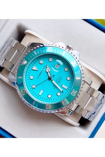 Weluxa Silver Color Calendar Rotating Bezel Sport Men Wrist Watch