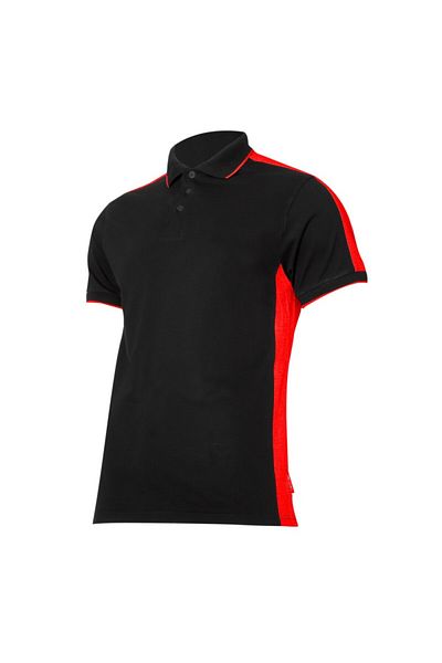 Lahti Pro Multicolor Cotton Polo Shirt / Black-Red - S
