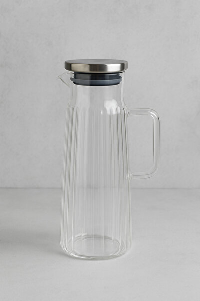 Mirilliahome 1 Lt Borosilikat Cam Sürahi – Çelik Kapaklı Isıya Dayanıklı Sürahi