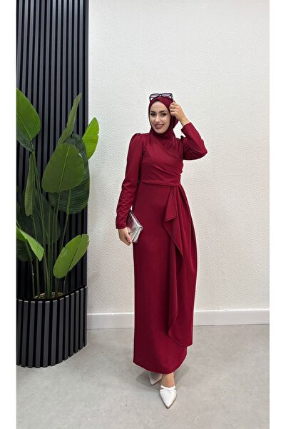 modadeywearst فستان حجاب بتفاصيل مكشكشة