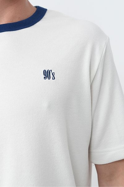 İLKCET MODA 90's Embroidered Crew Neck Men's Oversize T-Shirt