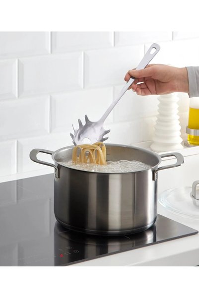 IKEA 4 Piece Cooking and Serving Utensils Set Ikea Ladle, Spatula, Serving Spoon and Spaghetti Serving