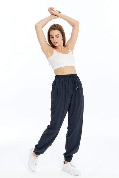 OXVİN Дамски спортен екип BAGGY Parachute Fabric с ластик и 3 джоба, скрит цип и ластик