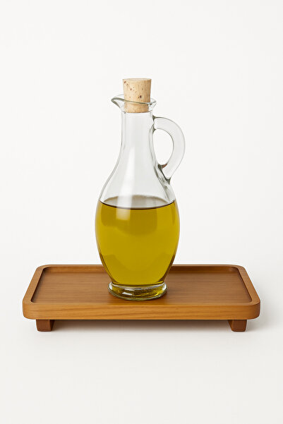 Mirilliahome Acacia Wood Presentation Plate |   4-Legged Oil Pot Base and Serving Stand