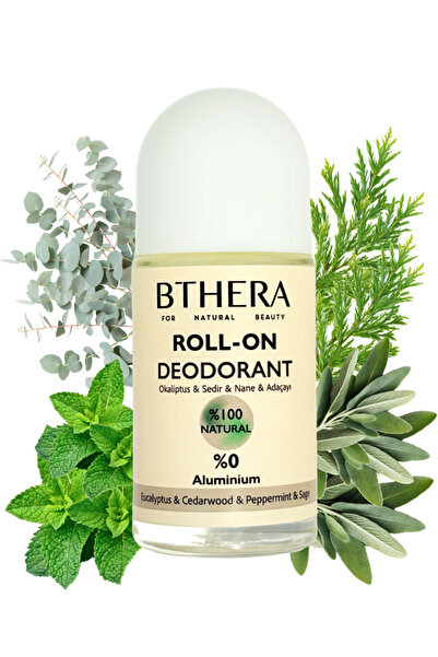 Bthera Natural Doğal Roll-on Deodorant Okaliptus & Sedir & Nane & Adaçayı Ter Kokusu Önleyici %100 Natural-50ml
