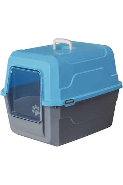 kuzenler store Mikopet Deluxe Blue Indoor Cat Toilet