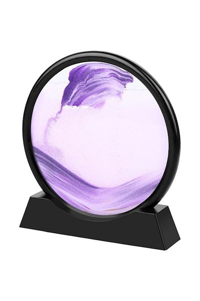 OEM Home and Office Decorative Hourglass, Glass/3D Sand, 26x27 cm, Purple/Black