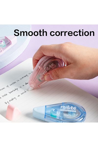 Deli EH360A Correction Tape, 5mm × 12m, Pink/Purple/Blue/Green – For School & Office Use