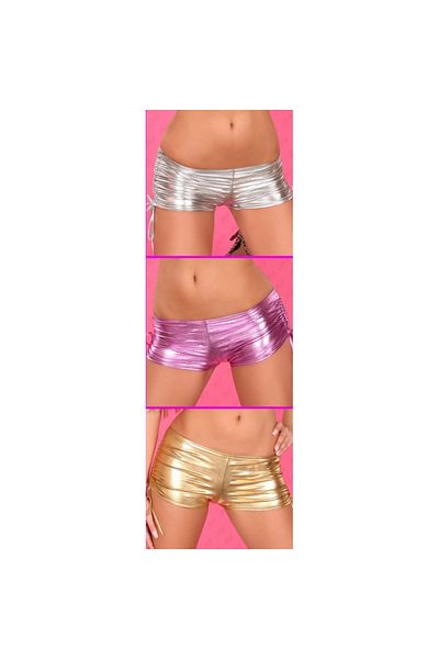Narnuga B 100946   Side Gathered Lame Shorts