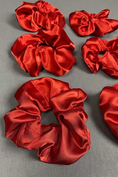 Limelia Red 6-Piece Satin Hair Rubber Buckle Set