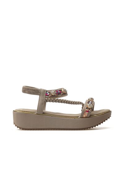 Guja Women's Stone Detailed Daily Sandals Shoes 25Y 25Y121-4 Z Beige