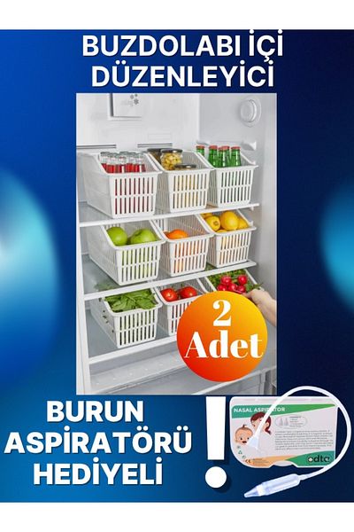 ODTA 2 Pieces Refrigerator / Inside Cabinet Organizer, Crisper, Fruit Bowl-Nasal Aspirator with Gift
