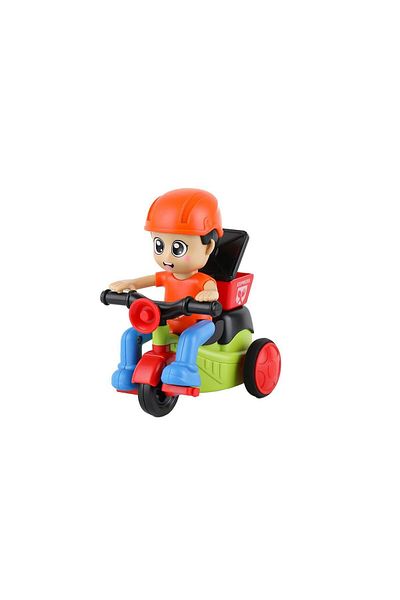CAN OYUNCAK 988Y Friction Bicycle Courier -Can Toy