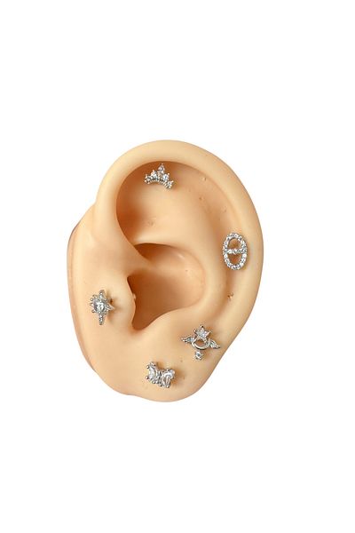 My Bellas Jewels Surgical Steel Tragus Piercing, Helix, Flat, Conch, Lobe (1 Piece Optional)