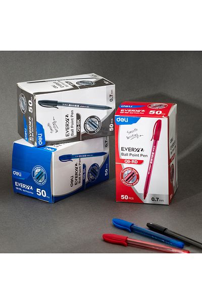 Deli EQ9-BK Ball Point Pen - 50pcs / ideal for school and office use