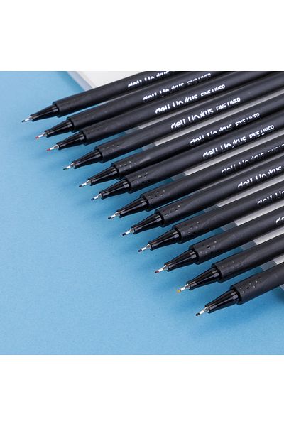 Deli Deli EQ900-12 Linkus Fine Liner Pen – 12 Colors, 0.45mm