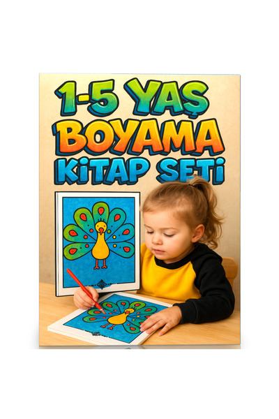 Enine Boyuna Eğitim 1-5 Years Old Coloring Book Set (3 Books – 100 Paintings)