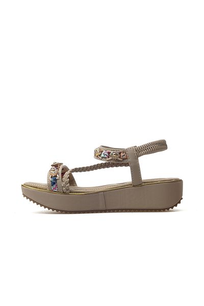 Guja Women's Stone Detailed Daily Sandals Shoes 25Y 25Y121-4 Z Beige