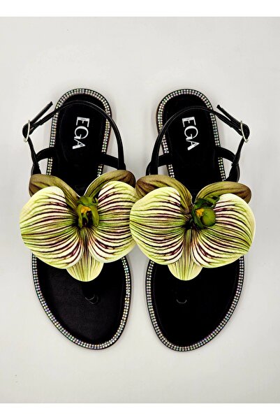 Ega ayakkabı صندل نسائي على شكل زهرة حجرية