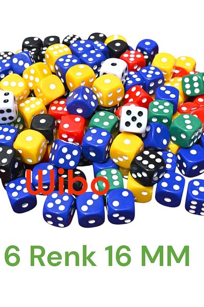 WİBO 6 Colors Okey Dice 30 Pieces Okey Game Dice Acrylic Okey Dice 16 mm