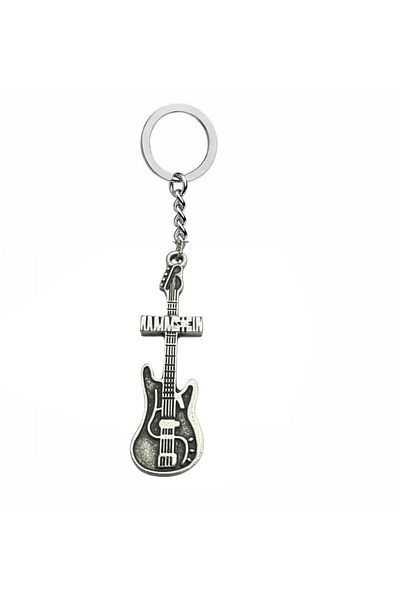 Herşey Nota Rammstein Electric Guitar Figured Industrial Metal Keychain – Unisex Accessory