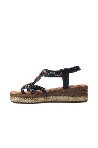 Guja Woman's stone detailed daily sandal 25y 25y171 z black